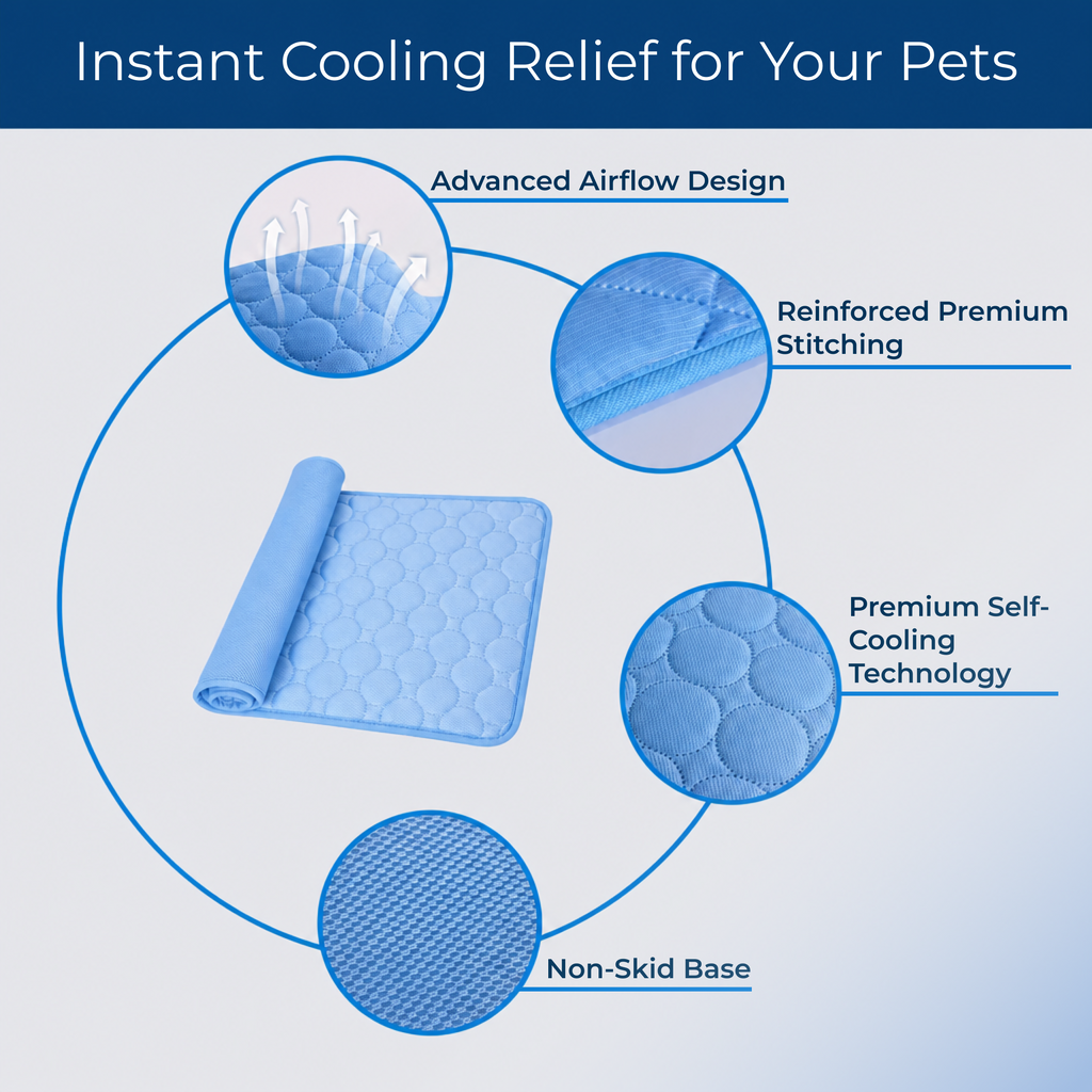 Dog Cooling Pad | Scratch-Resistant & Instant Cooling Relief for All Breeds 2